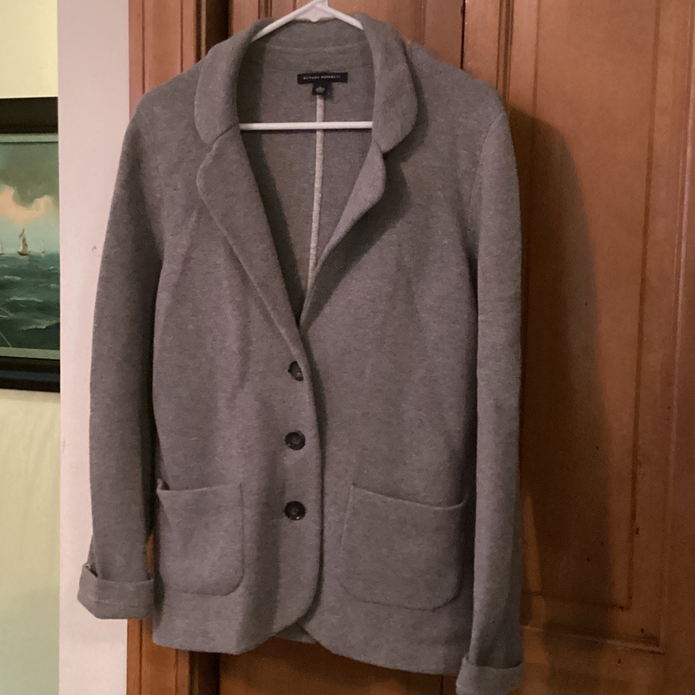 Banana Republic Heather Gray Knit Blazer